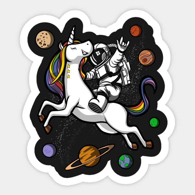 Space Astronaut Riding Unicorn Sticker by underheaven